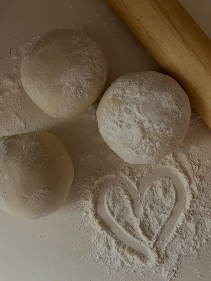 Dough with heart shape