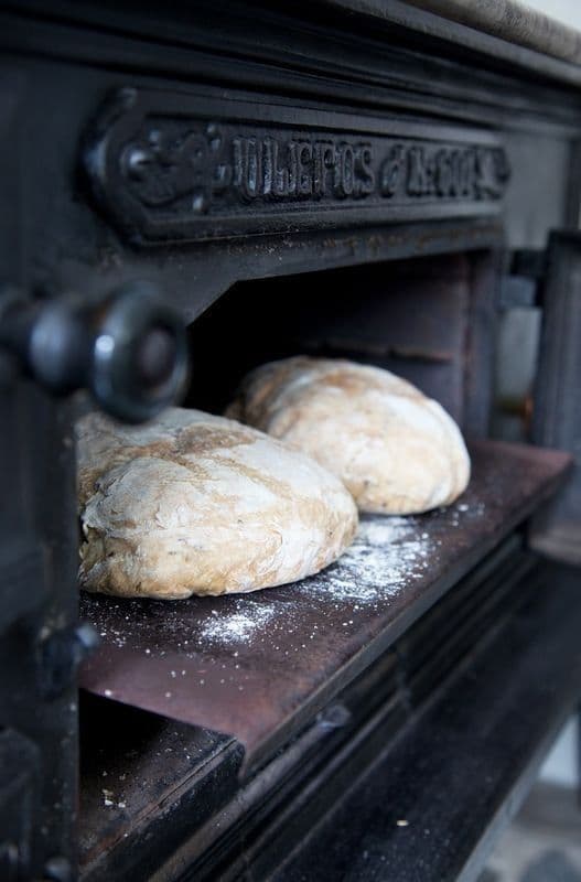 Bread in oven